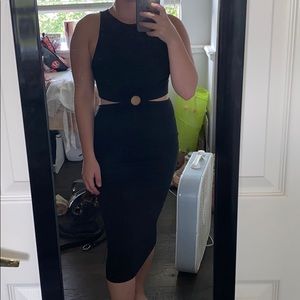 Black Vici Collection cutout midi dress